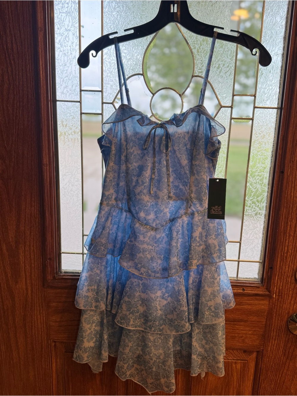 wild fable Blue Floral Ruffle Tiered Sundress